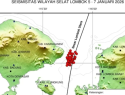 BBMKG Denpasar Deteksi 62 Gempa Bumi Tektonik di Selat Lombok dalam Tiga Hari